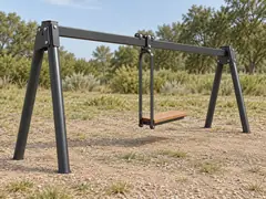 Низкий монорельс с деревянным сиденьем ВД-X79 — другой ракурс